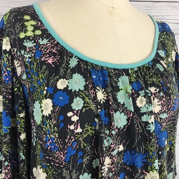 Anthropologie RicRac floral silk blend peasant top - Picture 3 of 7